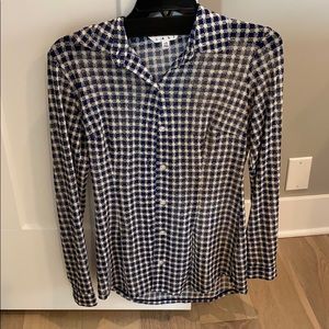 Button up thin cute checks shirt